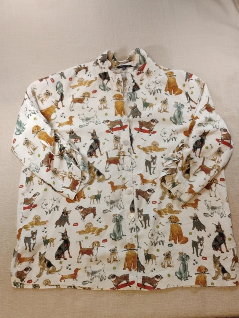 John Mark White Dog-Print Casual Button-Down Shirt